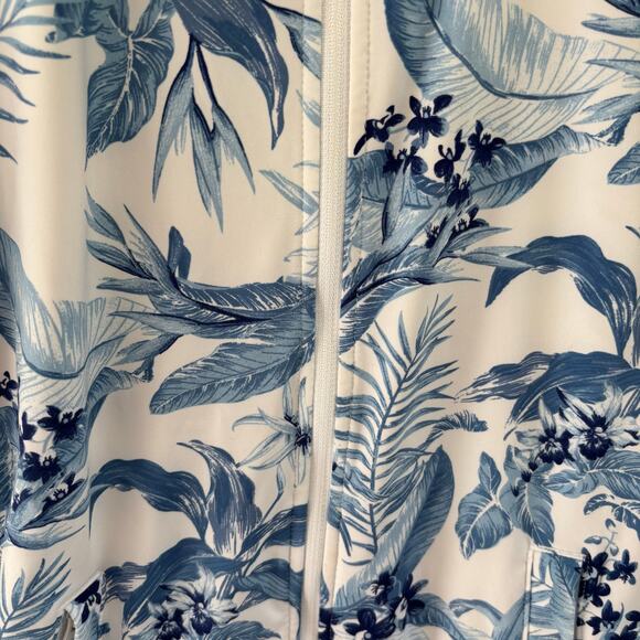 Tommy Bahama Golf & Tennis Tabu Jungle White/Blue Full Zip Jacket Size Small - Picture 5 of 9